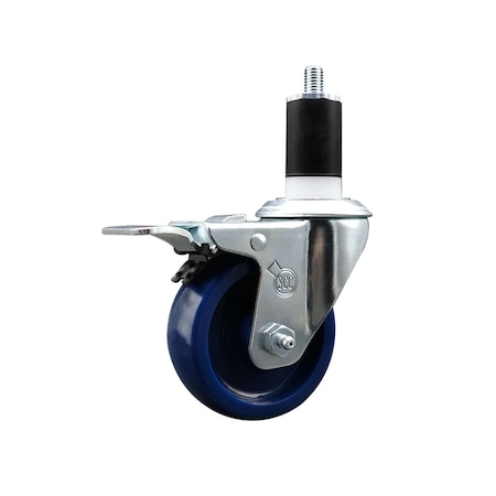 Service Caster 3.5'' SS Solid Poly Swivel 1-1/2'' Expanding Stem Caster Total Lock Brake SCC-SSEXTTL20S3514-SPUS-112